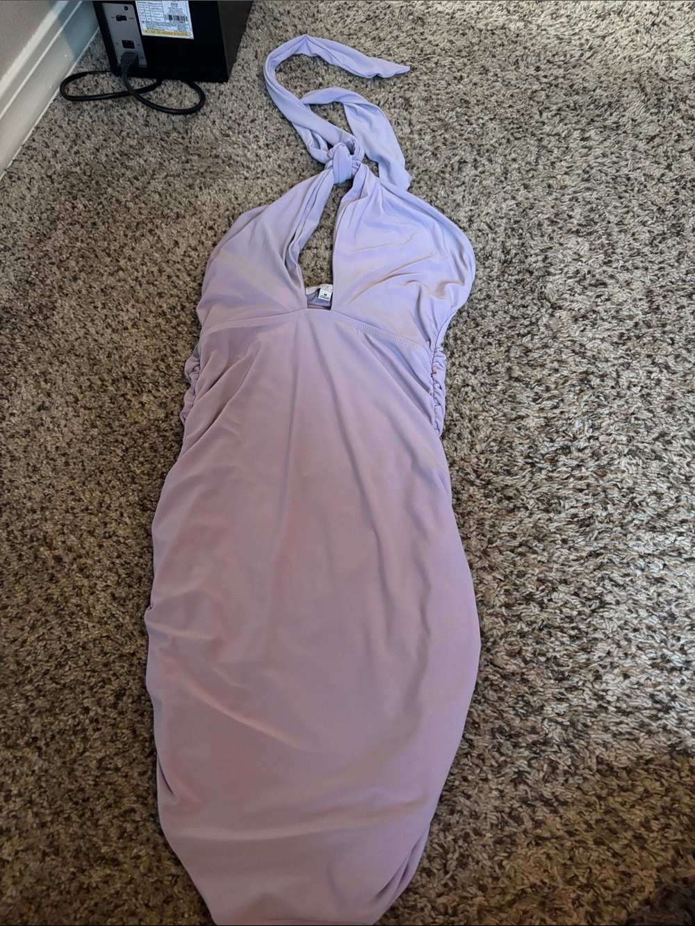 Halter Neck Lilac Bodycon Dress